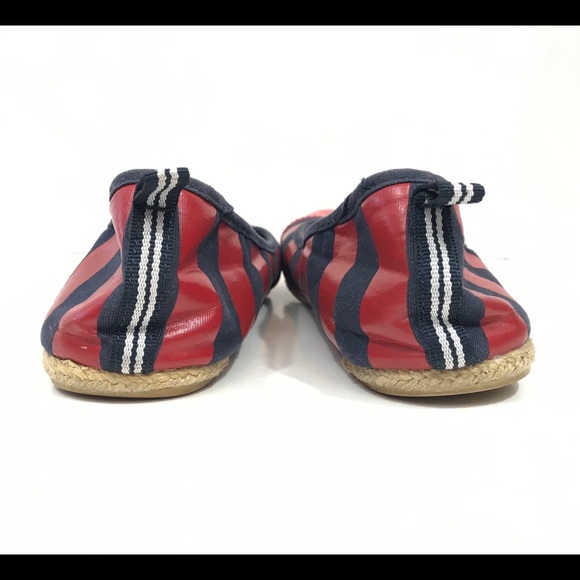 Nautica Scow Blue Red Striped Flats Cap Toe Size 9 - Picture 5 of 7